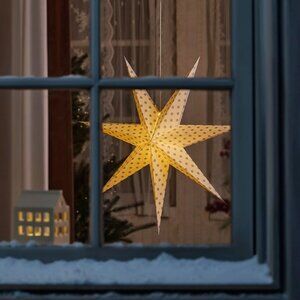 (2)‎ Ikea STRALA Star Light Pendant Lamp Shade White Dotted 28" Winter Festive